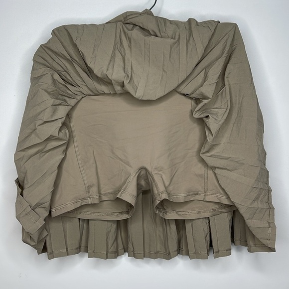 Khaki "Maddie" Full Pleat Active Skirt with Pockets in Shorts Liner Sz 10 Tennis - Picture 3 of 5